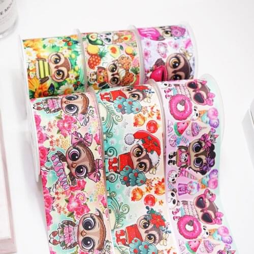 DIY Cartoon Animals Printed Grosgrain Ribbon For Craft Supplies Sewing Accessories 5 Yards. 46133