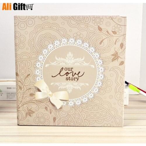 Our Love Story 12 Inch Family Photo Albums Blank Diary Diy Handmade Sticky Type Scrapbook Loose-Leaf Album Wedding Birthday Gift