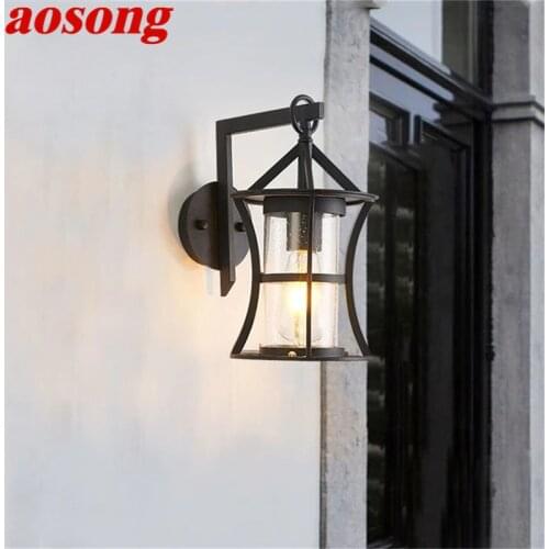 AOSONG Outdoor Classical Wall Lamp LED Light Waterproof IP65 Sconces For Home Porch Villa Decoration