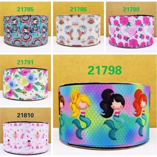 Free shipping 50 yard cartoon printed grosgrain ribbon 21785
