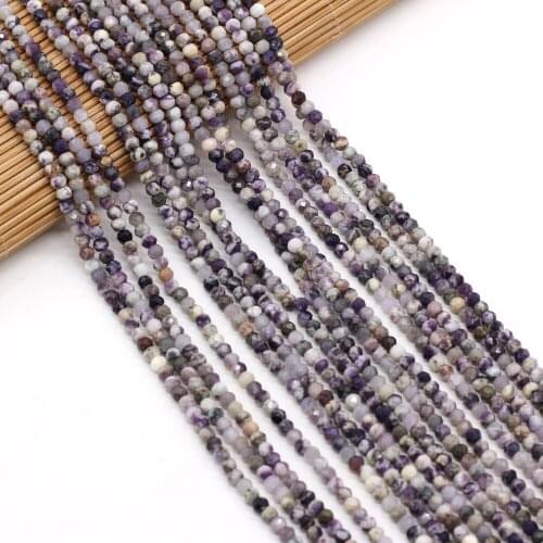New Natural Faceted Crystal Purple Dragon Quartzs Strand Beads for Jewelry Making Women Bracelet Necklace Gift Size 3x4mm