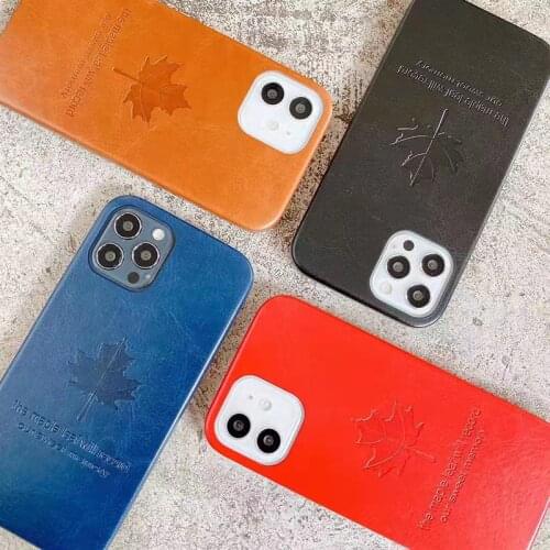Maple Leaf leather mobile phone case For iphone 12 Mini 11 SE2020 pro XS MAX X XR 7 8 6 6S plus Pu Leather cover