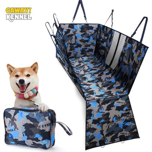 CAWAYI KENNEL Dog Carriers Waterproof Rear Back Pet Dog Car Seat Cover Mats Hammock Protector with Safety Belt Transportin Perro