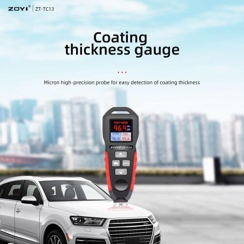 ZOYI ZT-TC13 Digital Backlight LCD Film Thickness Meter Car Paint Tester Coating Thickness Gauge with 360°Rotatable Color Screen