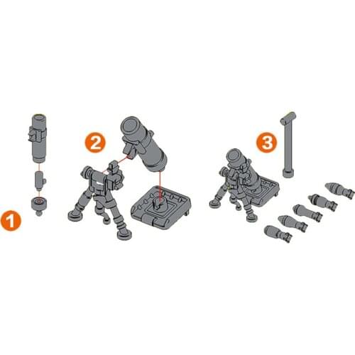 Kid Building Blocks Military Confrontation Equipment Accessories Assemble Simulation Mortar Compatible Block Brick Children Toy