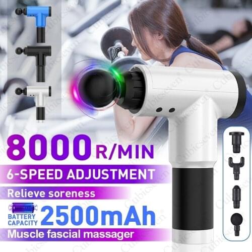 8000r/min Body Massage Gun Exercising Muscle Electric Fascial Gun Head Massager for Neck and Back Vibrator Slimming Shaping