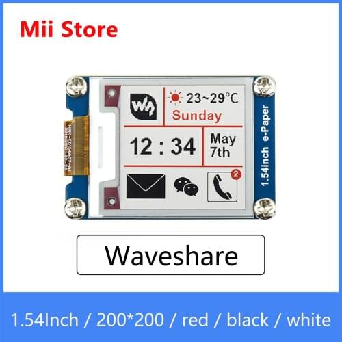 Waveshare 200*200 1.54inch E-Ink display module red/white/black three color e-paper for Raspberry Pi / STM32 SPI interface
