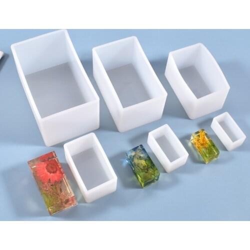 Cuboid Resin Molds Rectangle Epoxy Casting Mould Dried Flower Filling Ornaments Decoration DIY Jewelry Making Tools 6 Sizes
