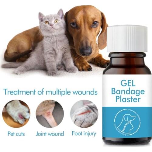 Pet Dog Cat Gel Bandage Plaster Pet Kitten Puppy Wound Healing Liquid Gel Patch Waterproof Breathable Band Aid Pet Supplies