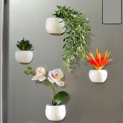 1PC Simulation Plant Refrigerator Magnets Bonsai Succulent Plant Magnet Button Potted Plant Refrigerator Sticker Home Decoration