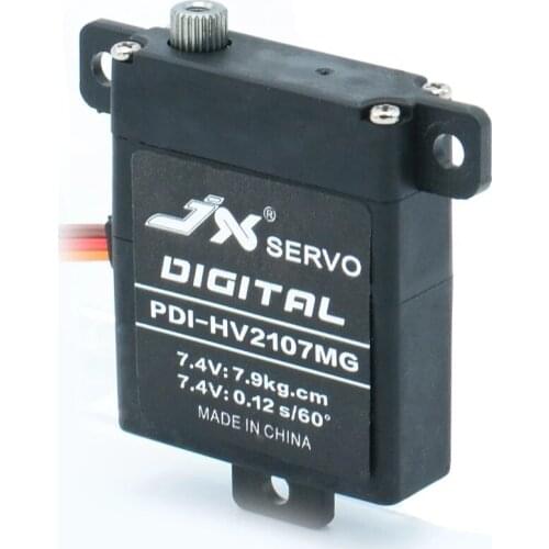 JX Wing Servo PDI-HV2107MG JX 7.9kg 7.4V Metal Gear Digital flat Servo plastic case for RC Glider same of KingMax KM2108MDHV