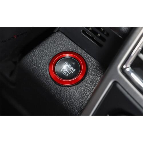 Yimaautotrims Engine Start Stop Push Button Key Hole Switch Ring Cover Trim For Ford F150 2015 2016 2017 2018 Interior Mouldings