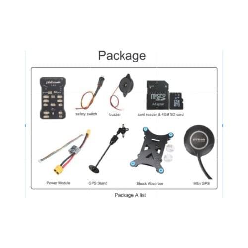 Pixhawk PX4 PIX 2.4.8 32 Bit Flight Controller w/ 4G SD Safety Switch Buzzer M8N GPS+PPM+I2C+shock Absorber+xt60 power module