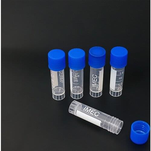 500pcs/lot 1.8ml(2ml) cryovial Cryopreservation tube Cryogenic Vials Plastic reagent bottle with Silica gel washer free shipping