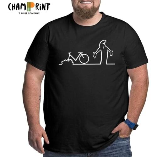 La Linea Bike T Shirts Mens Cotton Humorous T-Shirt O Neck Big Tall Tees Short Sleeve Clothing Plus Size Big Size Large 4XL