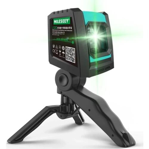 Mileseey 2 Lines Laser Level Professional Charge Vertical Cross Laser Leveler laser horizon vertical measure with Tripod