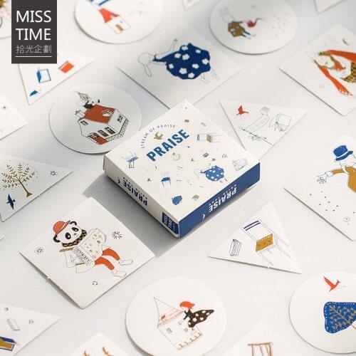 40Pcs/box Mini Cartoon Paper Sticker Decoration Decal Diy Album Scrapbooking Seal Sticker Kawaii Stationery Gift Material Escol