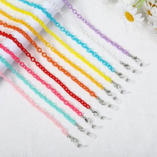 Fashion Multicolor Acrylic Sunglasses Chain Straps Lanyards Transparent Reading Glasses Hanging Neck Glasses Chain Masks Chain