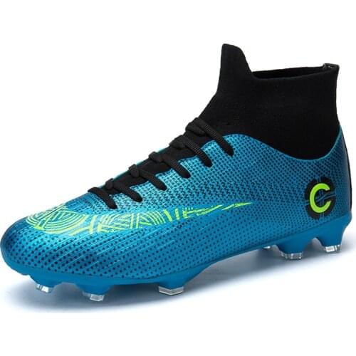 Men Soccer Shoes Unisex Football Shoes Cleats Ankle Football Boots Students Training Sneakers Kids Outdoor Sports Shoes