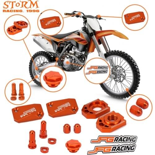 CNC Motorcycle Brake Clutch Fluid Reservoir Cover Set For KTM SX SXF XC XCF XCW XCFW EXC EXCF 125 150 250 300 350 400 450 530