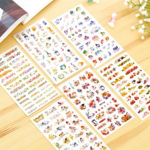 12pcs Colorful Life Series Cartoon Stickers DIY Diary Phone Album Kids Gift Decorative Sticker Stationery School Supplies H6956