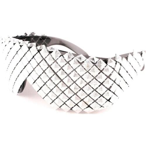 Rivet Punk Rocker Large Shield Spike Fashion Novelty Party Dance Sunglasses Wrap Around Goggles Gothic Hip Hop Party Men Eyewear