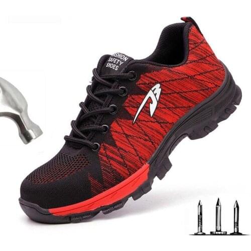 Dropshipping Men And Women Steel Toe Work Safety Boots Breathable Mesh Outdoor Sneaker Construction Puncture-Proof Workers Shoes