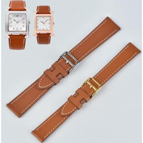Genuine Leather wriststraps suitable for Hermes H Hour Watch Smooth Texture Band Strap soft Watchband watchstraps