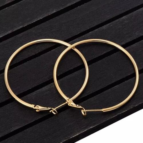 Punk Big Size Hoop Earrings Brincos Trendy Party Exaggerated Gold Silver Color Round Circle Earrings for Women Jewelry