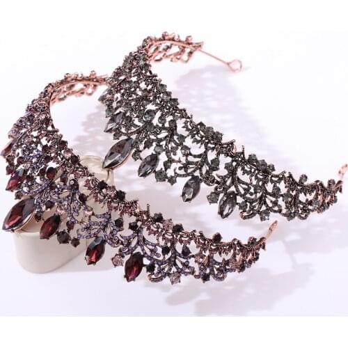 Bridal Crowns Hair Accessories For Women Rhinestones Inlaid Tiaras Retro Headdress Luxury Wedding Birthday Jewelry Headwear