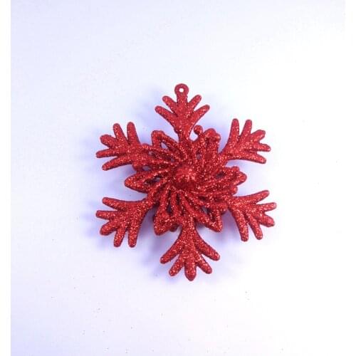 5pcs Christmas Tree Ornaments New Year Pendant 3D Plastic Crafts Fake Flower Decoration Artificial Flower Party Decorations