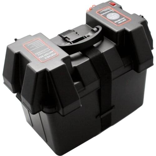 Trolling Motor Smart Battery Box Power Center Black Car Multi-Function Battery Box (With Voltage + USB + Cigarette Lighter)