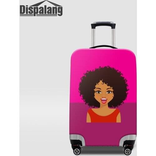 Black Art African Girl Printing Waterproof Luggage Suitcase Protective Cover Elastic Travel Case Cover 18-32 inch Baggage Cover