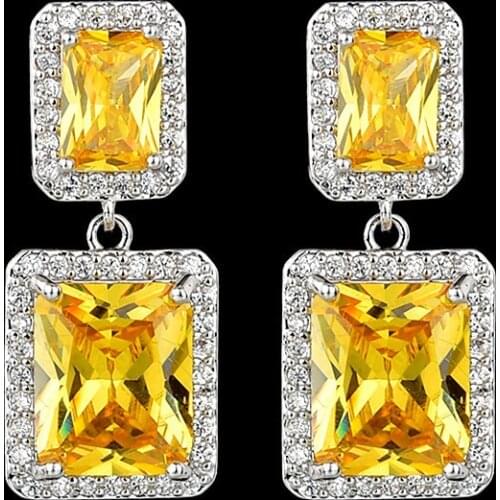 Female Korean Style Golden Copper Fashion Earrings For Women Set AAA Zircon S925 Silver Needle E Girl Birthday Gift Eardrop