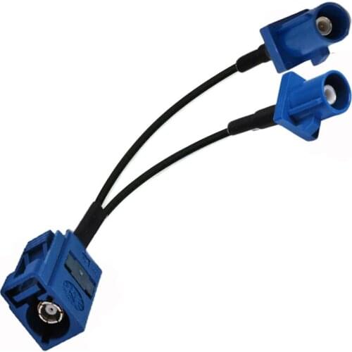 10pcs Fakra C Female to 2 Fakra C male Connector for RG174 GPS Antenna Y Extension Cable 15/20/30/50cm /1m