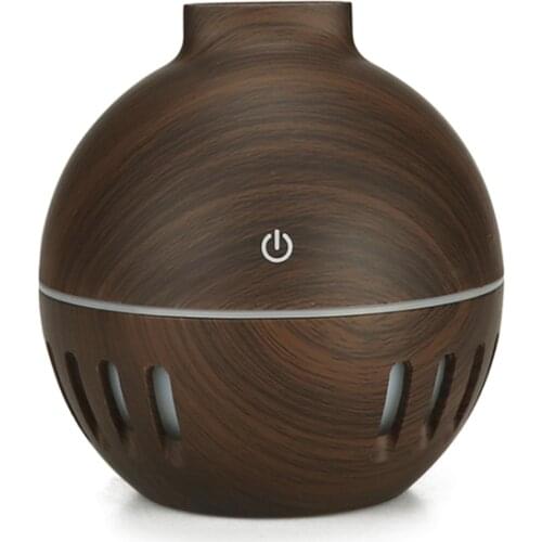 130ml USB Ultrasonic Aromatherapy Diffuser Wood Grain Ultrasonic Cool Mist Humidifier for Office Home Bedroom Living Room