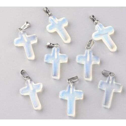 20pcs Dyed Synthetic Blue Goldstone Cross Pendants with Brass Pinch Bails, 26x15x4mm, Hole: 3x6mm F70