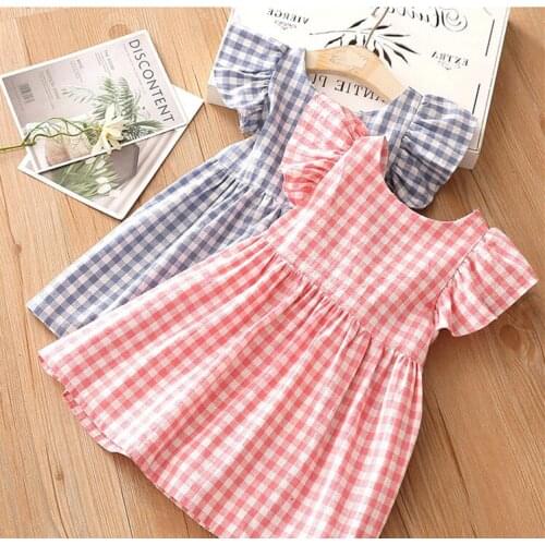 2021 Summer Girls Dresses Children Clothes Baby Girls Plaid Dress Kids National Dress Baby Girls Dress Girls Outwear M13
