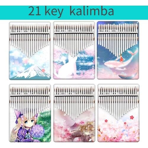 21 Key Thumb Piano Mahogany Wooden mbira musical instrumentos musicales instruments calimba machine