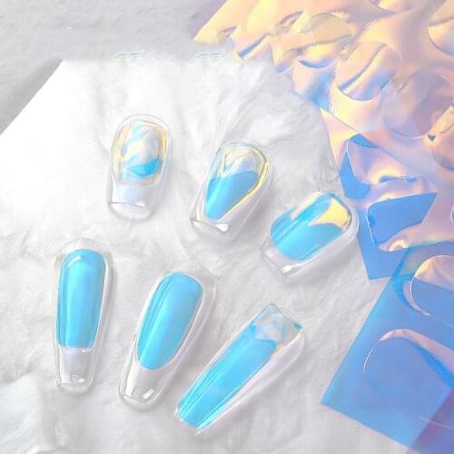 5pcs/lot New 3D Self-Adhesive Ice Patch Aurora Ice Nail Sticker Nails Stickers for Nails Sticker Decorations Manicure Z0471