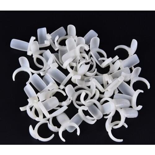 50pcs Nail Art Bottle Rings Polish UV Gel Color Pops Display False Nail Tips DIY Decoration