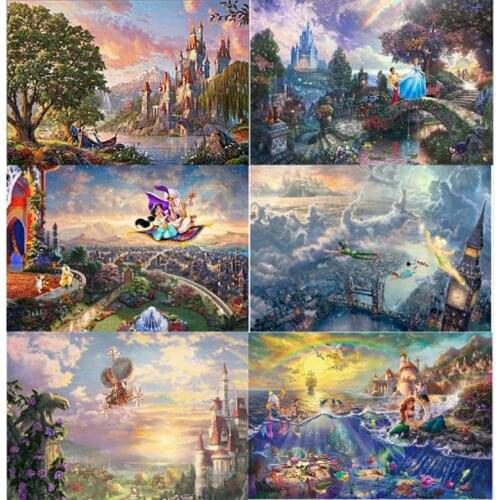 Full Square 5D DIY Diamond Painting Disney Cartoon Characters Diamond Embroidery Cross Stitch Rhinestone Mosaic Home Decor