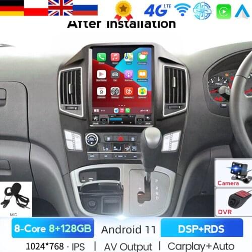 Android 11 4G Global Lte Car Gps Multimedia Stereo Radio Player For Hyundai H1 TQ 2007 - 2015 Vertical Player Navigation System