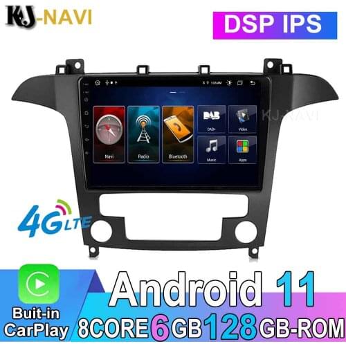 Car Video Radio Player CARPLAY Android 11 6+128GB For Ford S-Max s max 2007 2008 Navigation Multimedia NO DVD Auto GPS BT