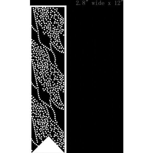 Free Shipping lace dots cheer bow strip 2.8" x 12" rhinestone Iron On bling transfer