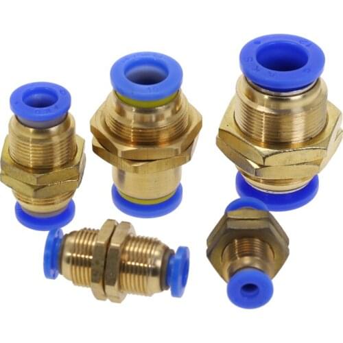 5pcs Pm4/6/8/10/12/16 Air Pipe Quick Connector Is Directly Connected