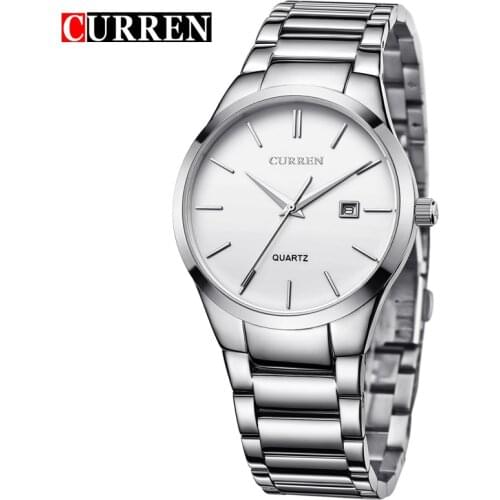 CURREN Luxury Classic Fashion Business Men Watches Display Date Quartz-watch Wristwatch Stainless Steel Male Clock Reloj Hombre