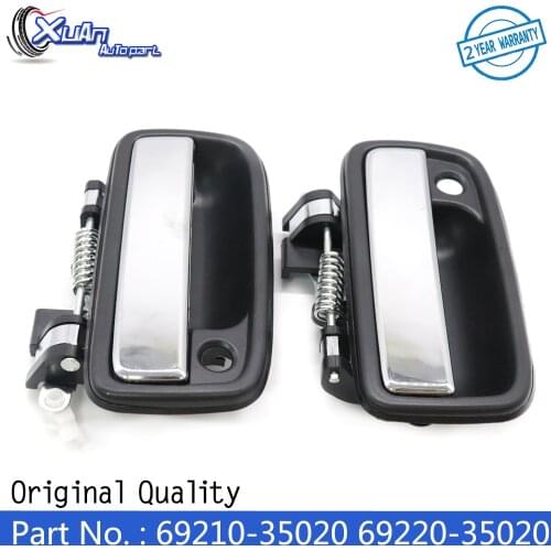 XUAN Black Front Outer Exterior Door Handle LH & RH Pair Set 69210-35020 69220-35020 for Toyota Tacoma Pickup Truck 95-04