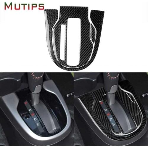 For Honda fit Jazz 2014 2015 2016 2017 2018 Car Accessories Carbon fiber gear panel shift Knob car stickers Interior decoration