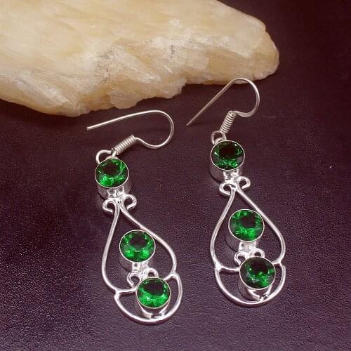 Gemstonefactory Big Promotion Unique 925 Silver Gemstone Green Topaz Charm Women Ladies Gifts Dangle Drop Earrings 20211961